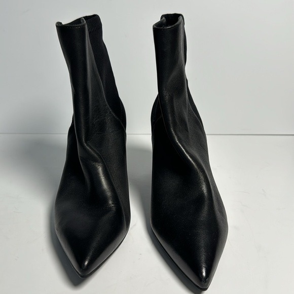 STUART WEITZMAN Lauri Point-Toe Booties in Black size 4.5 EU 35 - Picture 5 of 10